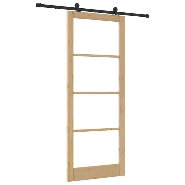 vidaXL Porte coulissante ORKDAL 93 x 232 cm Naturel et noir