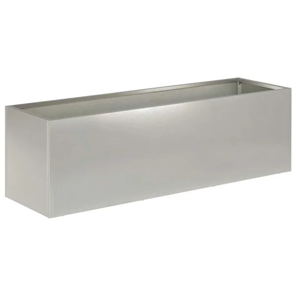 vidaXL Cache-pot de jardin Argenté 100 x 30 x 30 cm Acier inoxydable