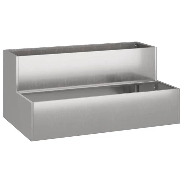 vidaXL Cache-pot de jardin Argent 100 x 60 x 45 cm Acier inoxydable
