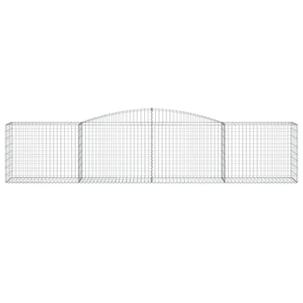 vidaXL Panier de gabions arqué 400x50x80/100 cm Fer galvanisé