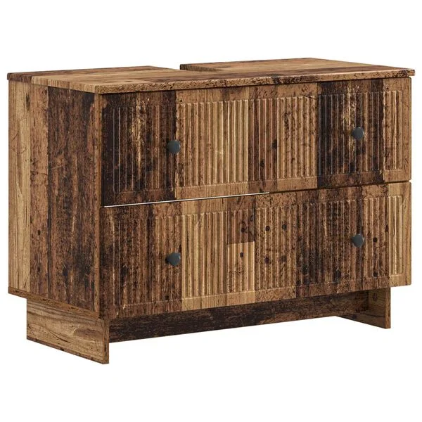 vidaXL Ensemble de 2 meubles de salle de bain EDE Bois ancien