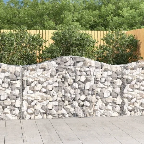 vidaXL Paniers à gabions arqués 13 pcs 200x50x100/120 cm fer galvanisé