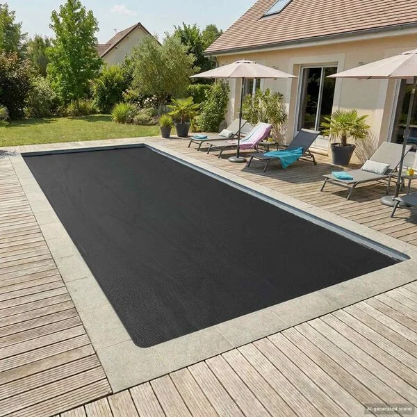 vidaXL Couverture de piscine solaire de haute qualité Carré PE Noir