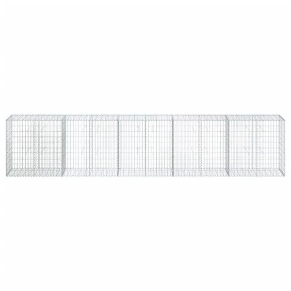 vidaXL Panier gabion avec couvercle 500x50x100 cm fer galvanisé
