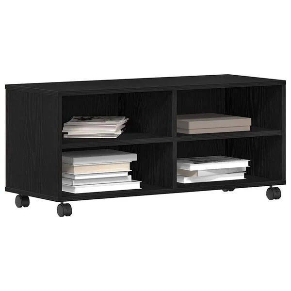 vidaXL Meuble TV 90 x 35 x 40, 5 cm Noir Bois d'ingénierie