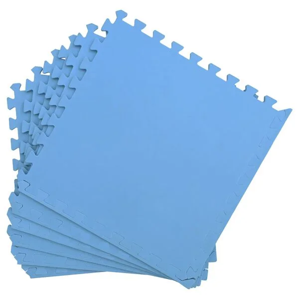 vidaXL Tapis de sol 24 pc Bleu 8, 64 m² Mousse EVA