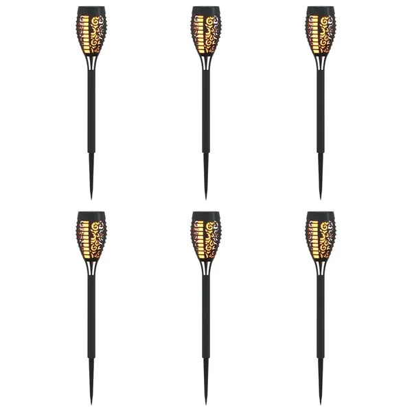 vidaXL Lampes solaires extérieures avec pique de sol 6 pc Blanc chaud