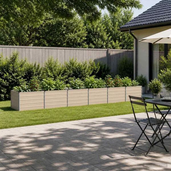 vidaXL Jardin surélevé Ivoire 480 x 80 x 55 cm acier laminé à froid