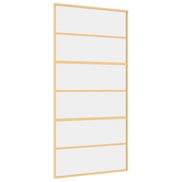 vidaXL Porte coulissante doré 102, 5x205cm verre ESG clair et aluminium