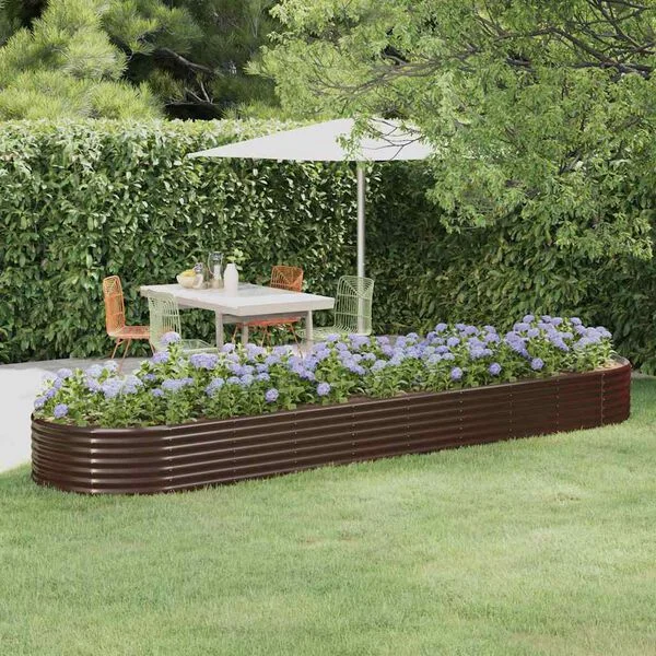 vidaXL Lit surélevé de jardin Acier galvanisé marron