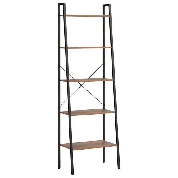 vidaXL Étagère sur pied 5 niveaux Marron foncé et noir 56x35x174 cm