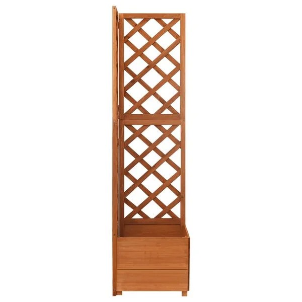 vidaXL Jardinière d'angle en treillis 40x40x150cm Bois de sapin massif