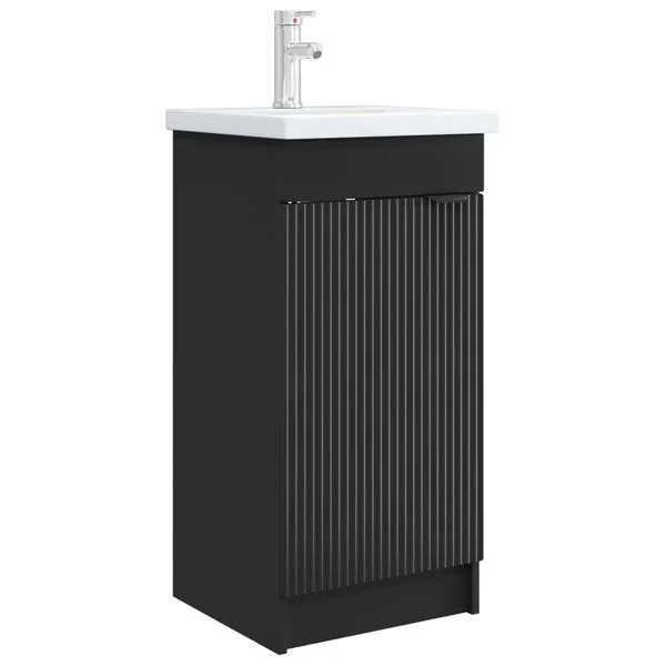 vidaXL Meuble de salle de bain avec évier Noir 42 x 40 x 84, 5 cm
