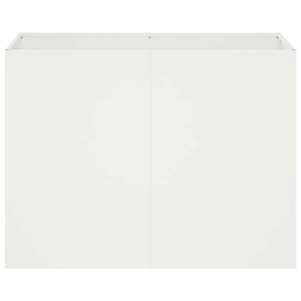vidaXL Cache-pot de jardin Blanc 80 x 40 x 60 cm Acier laminé à froid