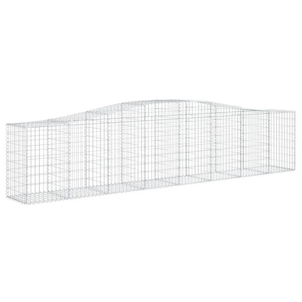 vidaXL Paniers à gabions arqués 2 pcs 400x50x80/100 cm Fer galvanisé