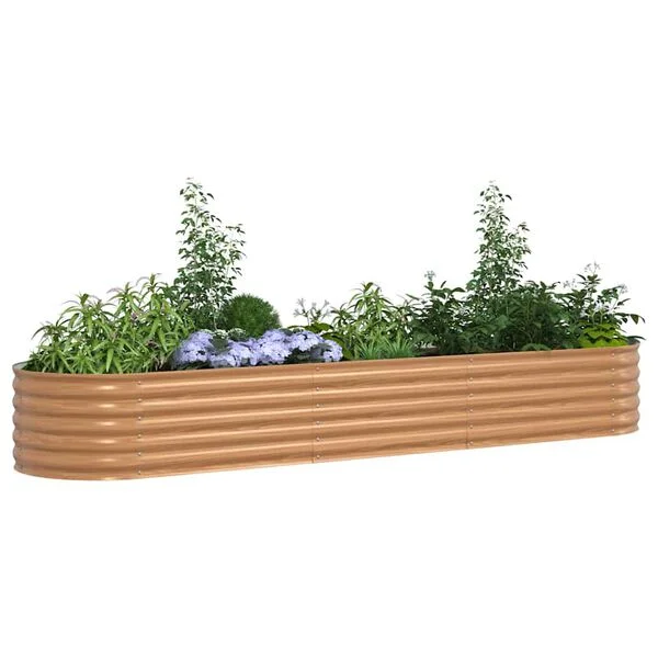 vidaXL Lit surélevé Marron 320 x 80 x 44 cm Acier