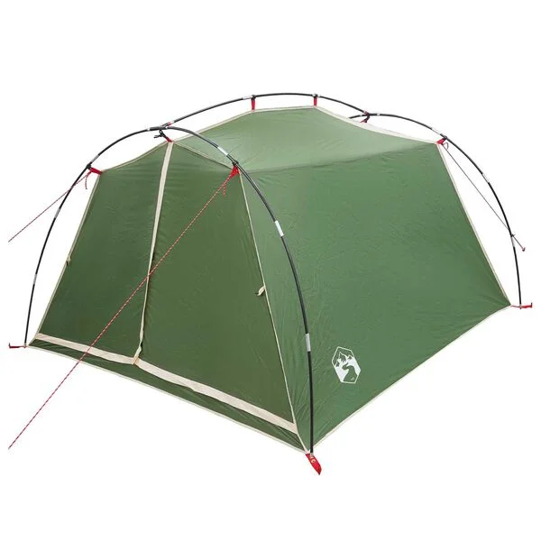 vidaXL Tente tunnel 2 personne Vert Polyester 185T avec revêtement PU