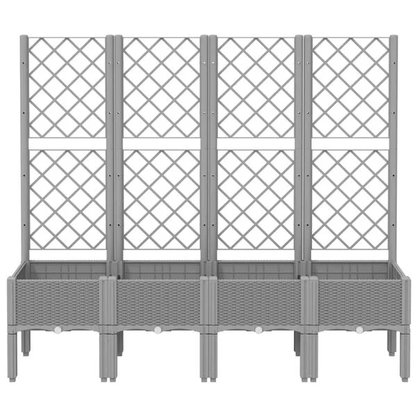vidaXL Jardinière avec treillis gris clair 160x40x142 cm PP