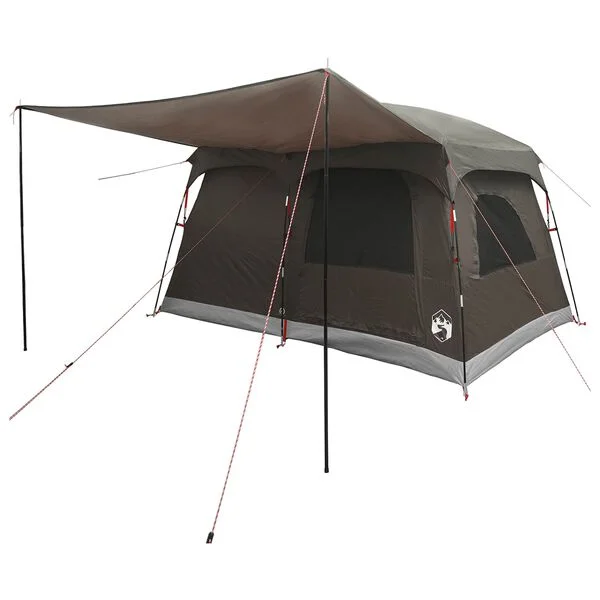 vidaXL Tente familiale 8 personne Marron Gris Polyester