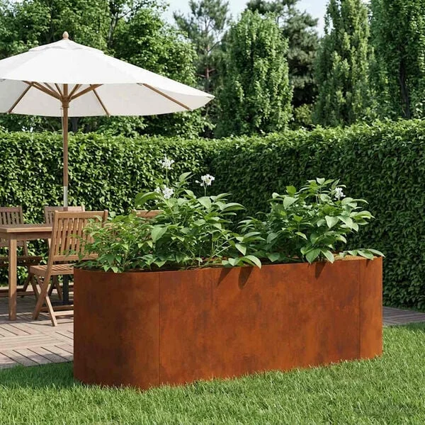 vidaXL Jardin surélevé Acier patiné 120 x 40 x 40 cm
