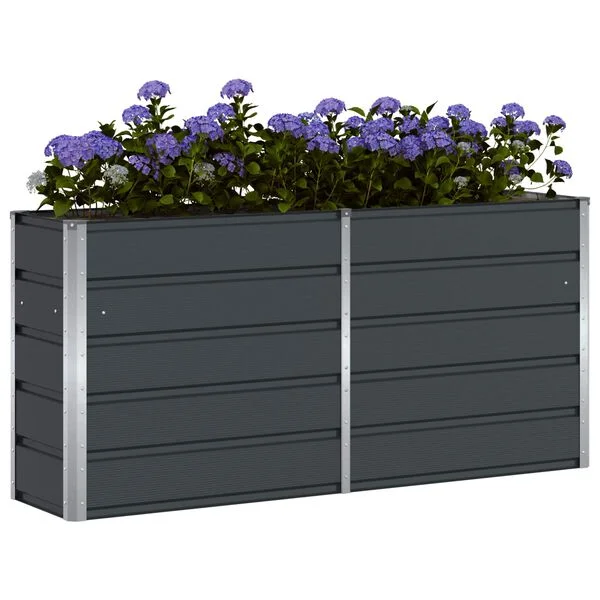 vidaXL Jardinière Anthracite 160 x 40 x 75 cm Acier