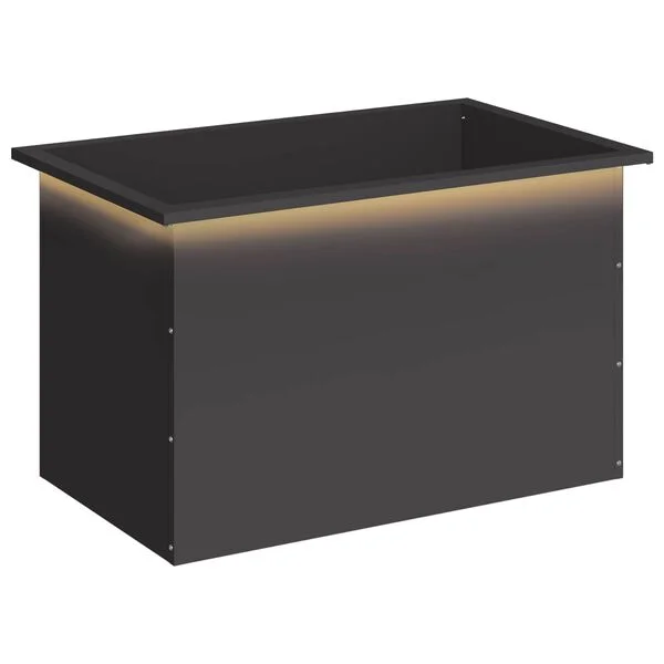 vidaXL Jardinière de jardin avec LED Noir 50 x 80 x 48 cm Acier