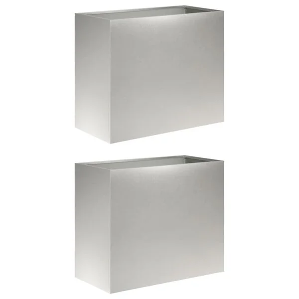 vidaXL Cache-pot de jardin 2 pc Argenté 60 x 30 x 50 cm