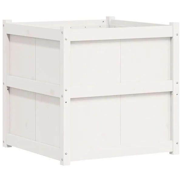 vidaXL Jardinière blanc 70x70x70 cm bois de pin massif