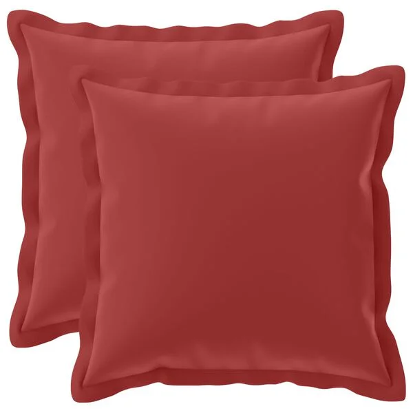 vidaXL Housse de coussin 2 pc HOUTEN Bordeaux 45 x 45 cm Polyester