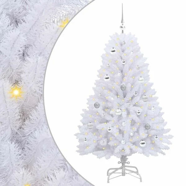 vidaXL Sapin de Noël Artificiel à Branches Articulées Blanc 150 cm
