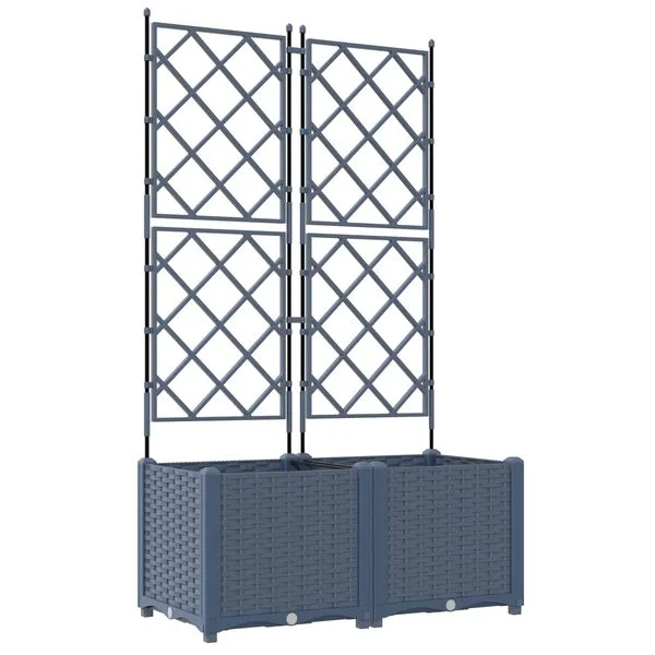 vidaXL Cache-pot de jardin 2 pc Gris 80 x 40 x 143 cm PP
