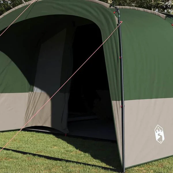 vidaXL Tente familiale 12 personnes 12 personne Vert et blanc
