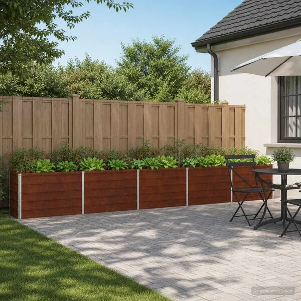 vidaXL Jardin surélevé Rouillé 400 x 40 x 55 cm corton