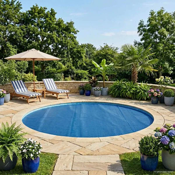 vidaXL Couverture de piscine solaire Ø 600 cm 110 μm Rond PE Bleu