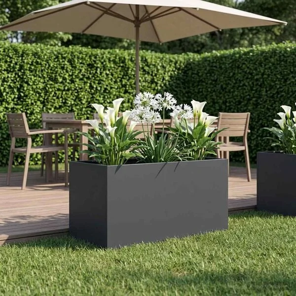 vidaXL Cache-pot de jardin Anthracite 80 x 50 x 50 cm