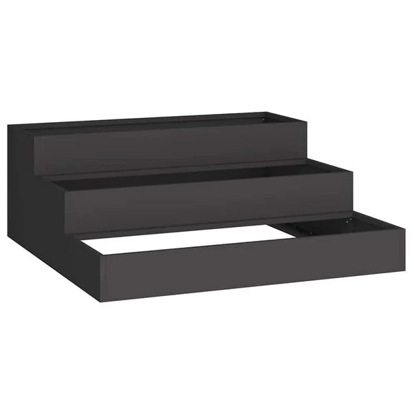 vidaXL Cache-pot de jardin Noir 90 x 90 x 35 cm Acier laminé à froid