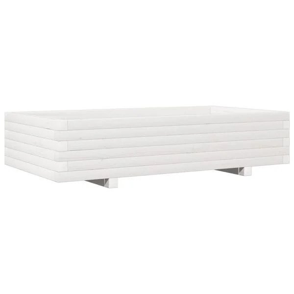 vidaXL Jardinière blanc 110x60x26, 5 cm bois de pin massif