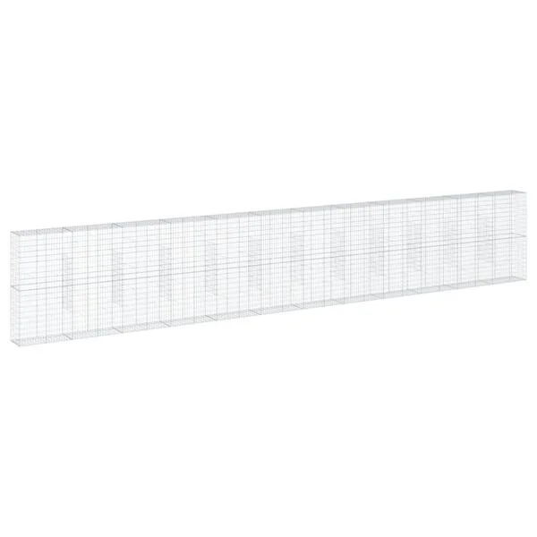 vidaXL Panier gabion avec couvercle 1200x50x200 cm fer galvanisé