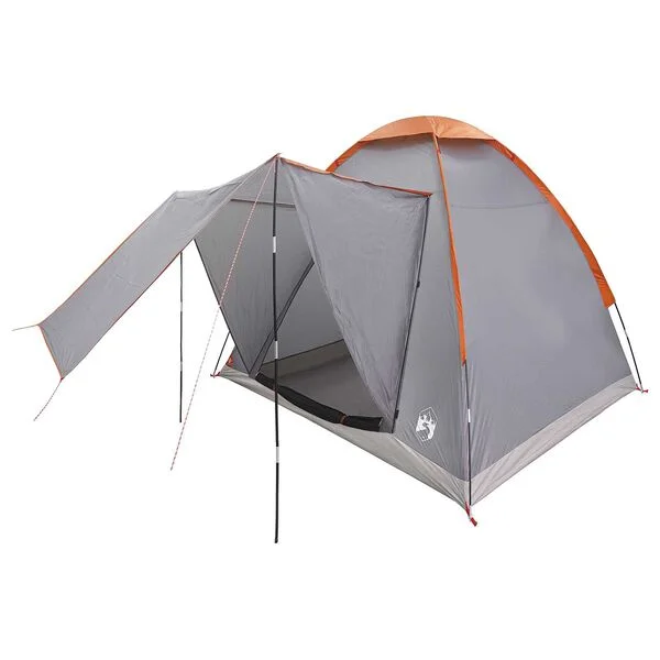 vidaXL Tente de camping 2 personne Gris et orange Polyester et Acier