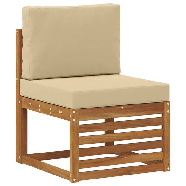 vidaXL Ensemble de canapés d'extérieur 6 pc Naturel et Beige Polyester