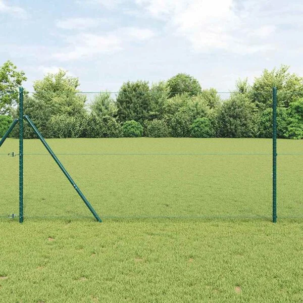 vidaXL Fixation au sol hexagonale 10 x 1, 2 m Acier recouvert de PVC