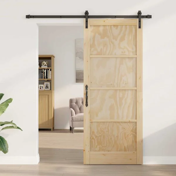 vidaXL Porte coulissante 86 x 211 cm Bois de pin massif
