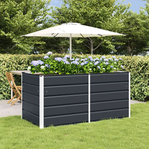 vidaXL Jardinière Anthracite 160 x 80 x 75 cm Acier