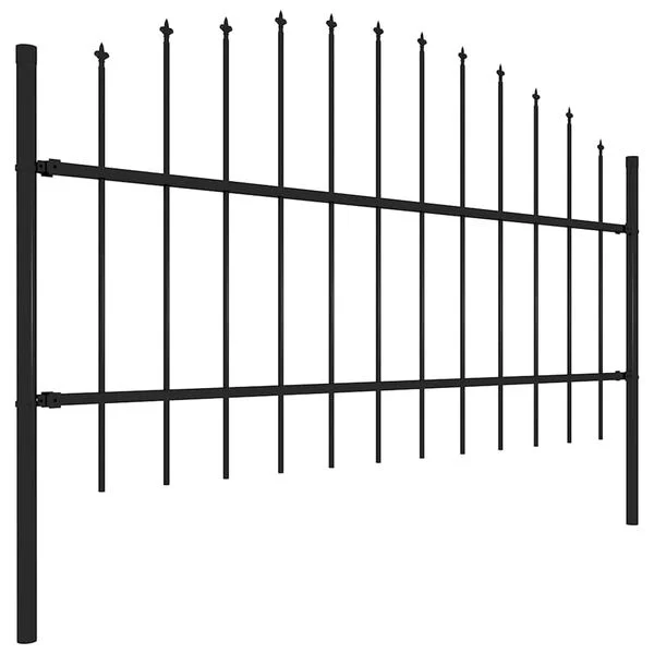 vidaXL Clôture de jardin avec dessus en forme de lance 1339x100cm noir