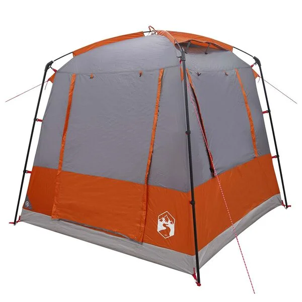 vidaXL Tente de fête 4 personne Gris et orange