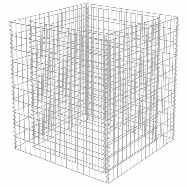 vidaXL Lit surélevé à gabion Acier galvanisé 90x90x100 cm