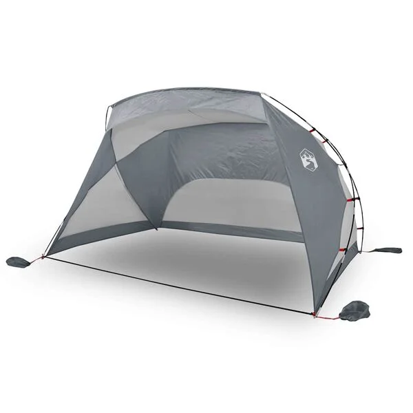 vidaXL Tente de plage gris 274x178x170/148 cm 185T polyester