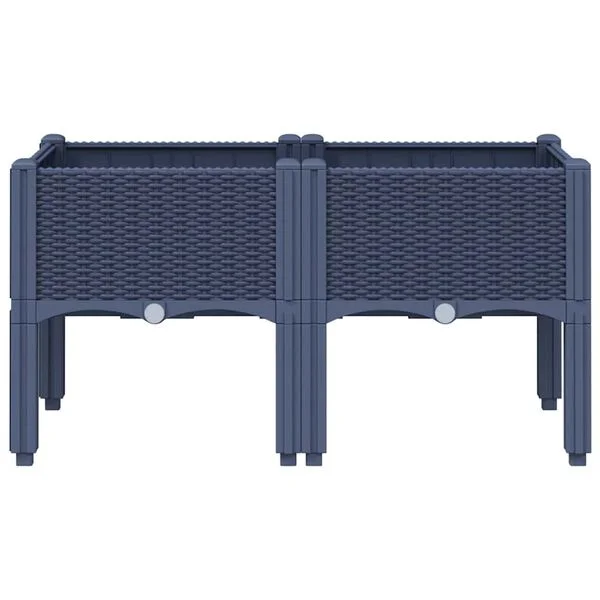 vidaXL Jardinière avec pieds bleu gris 80x40x42 cm PP