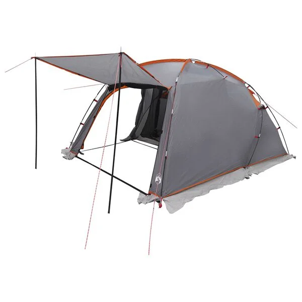 vidaXL Tente tunnel Gris et orange 361 x 235 x 152 cm