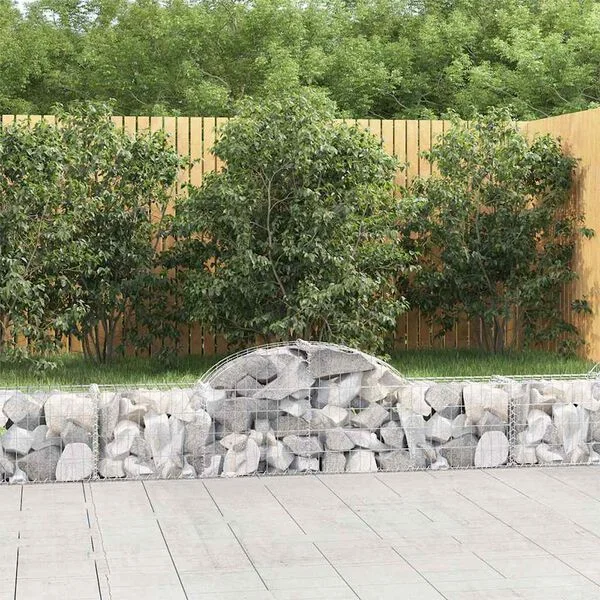 vidaXL Paniers à gabions arqués 14 pcs 200x30x40/60 cm Fer galvanisé